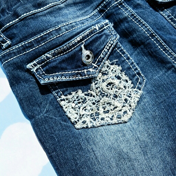 NWOT 🌻 STRETCHY Bling 💎 Sequin Skinny Creased - Picture 5 of 8
